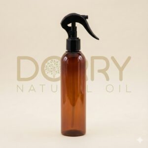 FLACON 250ML PET MARRON ARRONDI AVEC MINI TRIGER NOIR