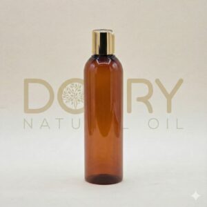 FLACON 250ML PET MARRON ARRONDI AVEC DISC-TOP DORE