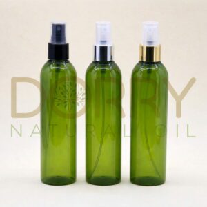 FLACON 250ML PET APLATIE VERT OLIVE AVEC SPRAY