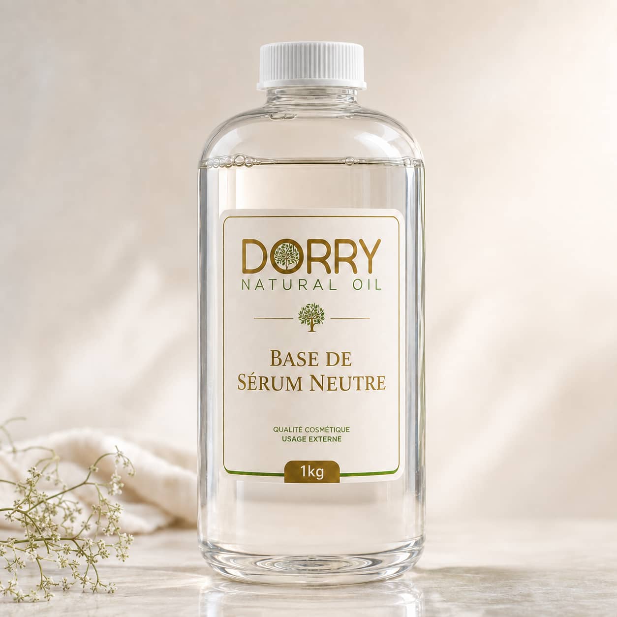 Base de sérum neutre en flacon, gel transparent à personnaliser — DORRY BIO