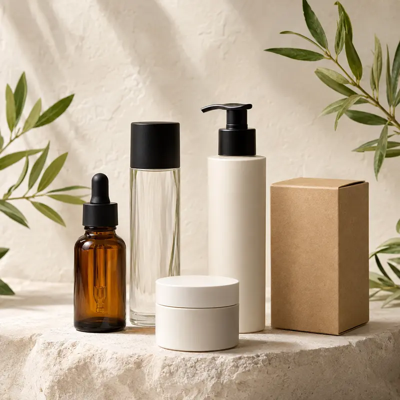 Emballages cosmétiques : flacons pompe, pots et compte-gouttes — DORRY BIO
